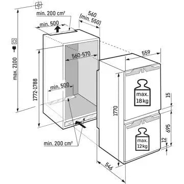 Réfrigérateur combiné encastrable LIEBHERR ICNd5133-22 IceMaker