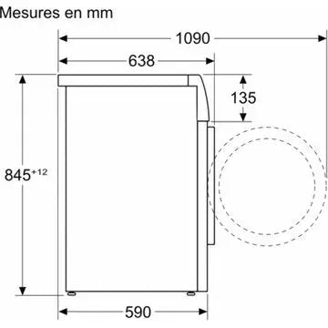 Lave linge hublot 	SIEMENS	 WG54B2A2FR