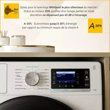 Lave linge hublot 	WHIRLPOOL	W8X89ADSILENCEFR