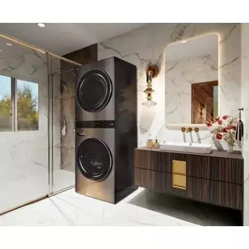 Lave linge séchant hublot 	LG	F761TOWERB Washtower