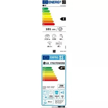 Lave linge séchant hublot 	LG	F761TOWERB Washtower