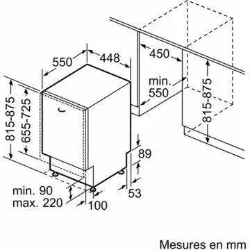 Lave vaisselle encastrable 	BOSCH	SPV4EMX10F
