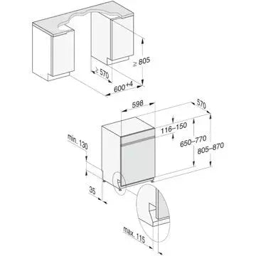 Lave vaisselle encastrable 	MIELE	G 7210 SCi Noir