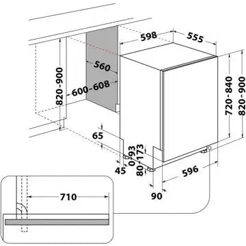 Lave vaisselle encastrable 	WHIRLPOOL	W7IHF60TUS MaxiSpace