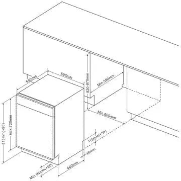 Lave vaisselle encastrable  BRANDT BDJ3424LB