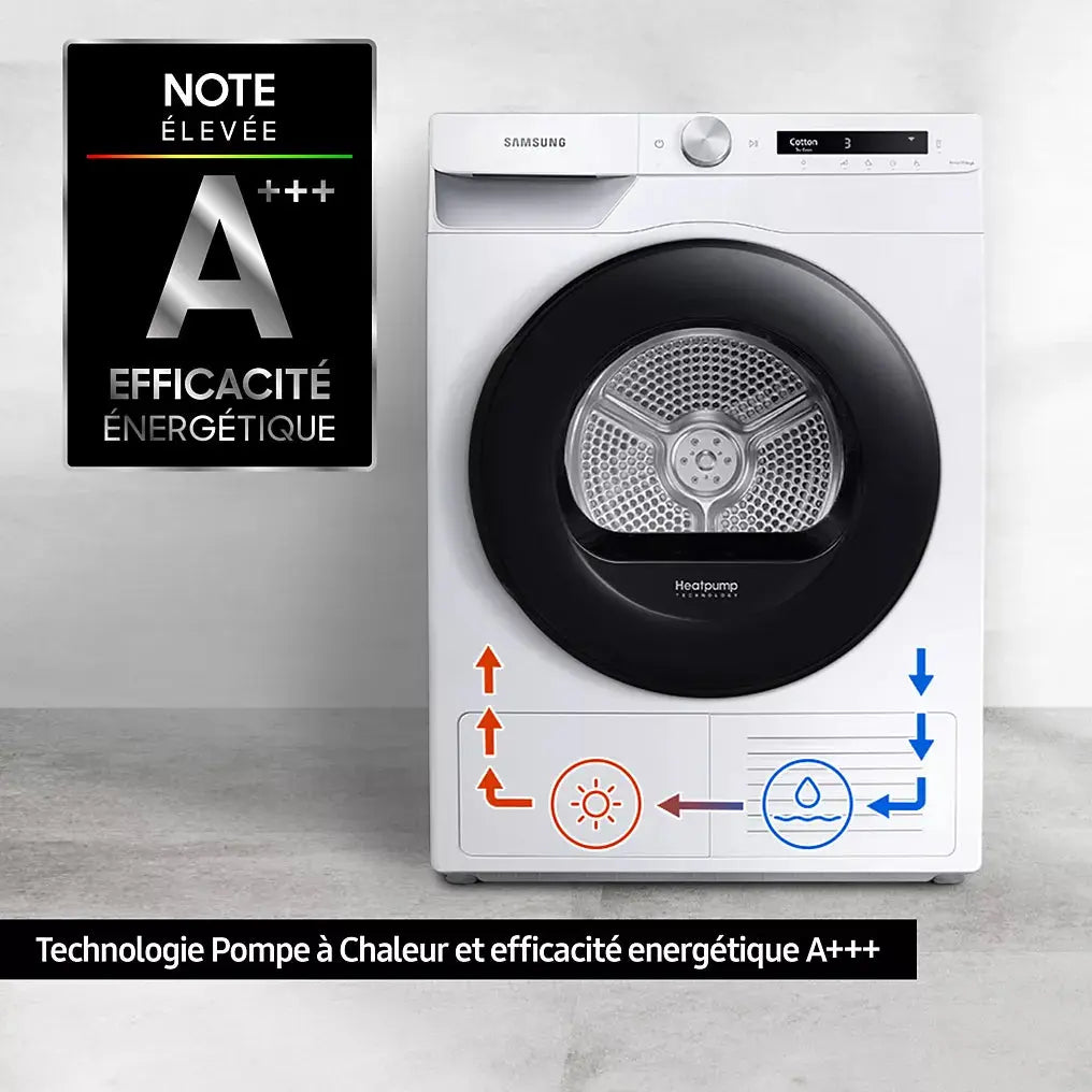 Sèche linge pompe à chaleur SAMSUNG DV80T5220AW VIAL ELECTROMENAGER
